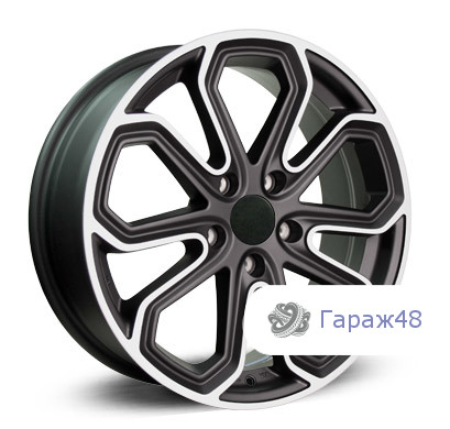 Replica KI47 R17 / 6.5J PCD 5x114.3 ET 35 ЦО 67.1 Литые Черный матовый с полированной лицевой поверхностью