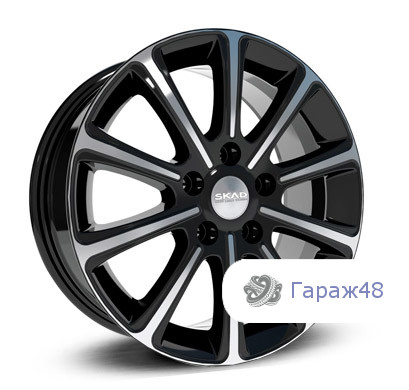 Skad Milan R16 / 6.5J PCD 5x114.3 ET 45 ЦО 60.1 Литые Черный с полированной лицевой поверхностью