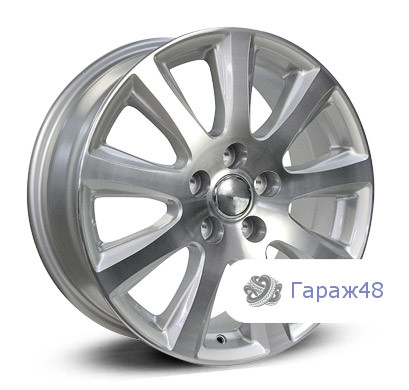 Replica TO15 R17 / 7J PCD 5x114.3 ET 45 ЦО 60.1 Литые Серебристый с полированной лицевой поверхностью