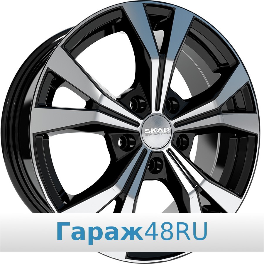 Skad Nagano R16 / 6.5J PCD 5x114.3 ET 45 ЦО 60.1 Литые Черный глянцевый с полированной лицевой поверхностью